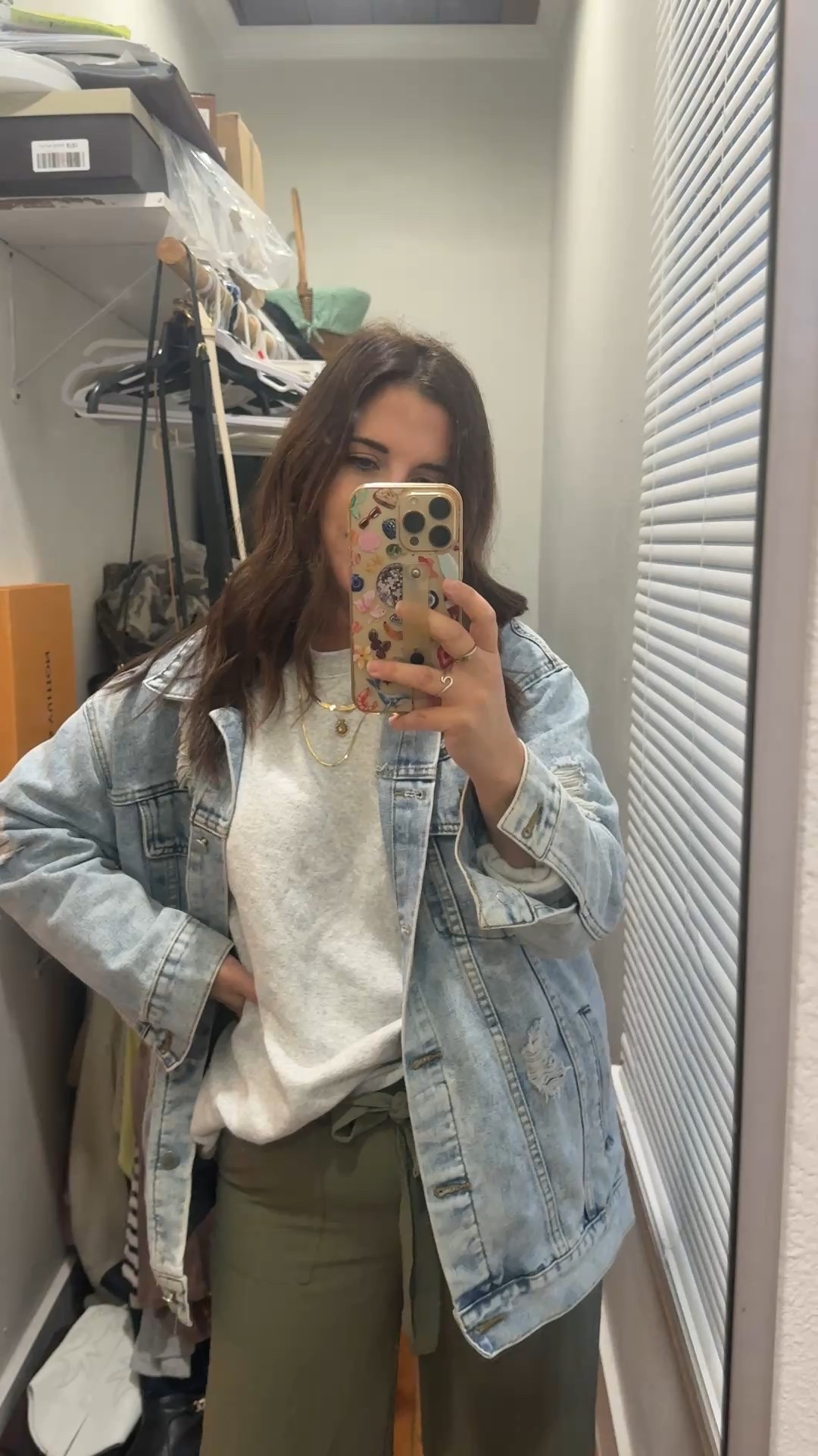 Ignore my awful closet 🫠 OOTD for this rainy Friday! Pants are old so I linked similar. Jewelry is vintage, linked similar  

#LTKmomlife #LTKWorkwear #LTKootd