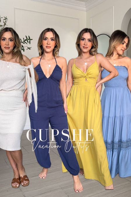 @cupshe vacation dresses and jumpsuits!! #cupshe #cupshecrew

Use code Lola15 15% off on $70 or Lola20 20% off on $109+ 

✔️ wearing a small in everything
✔️ I'm sorry, but the crochet dress is sold out

#LTKtravel #LTKU #LTKSeasonal