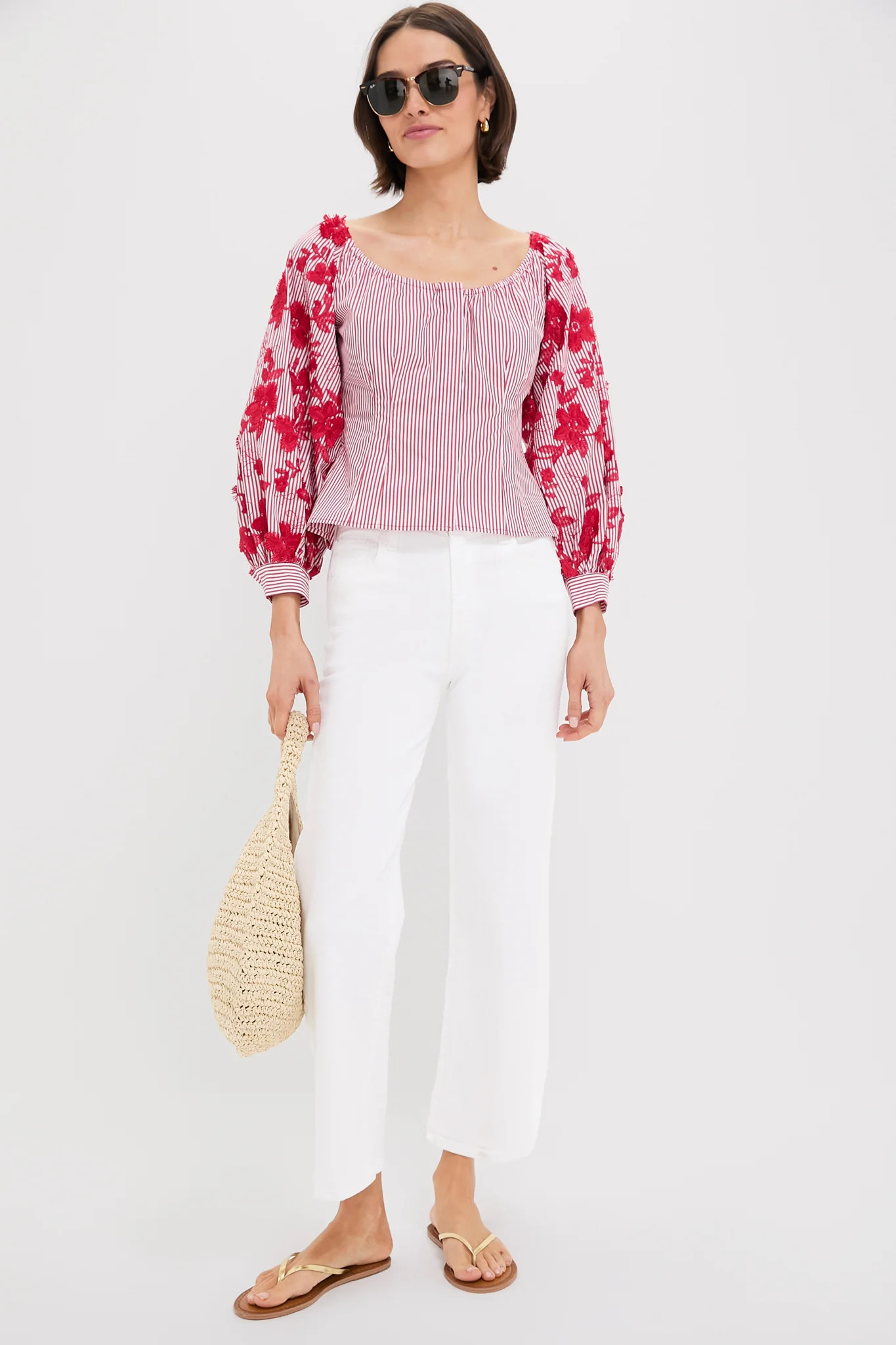 Red and White Stripe Quinn Blouse | Tuckernuck (US)