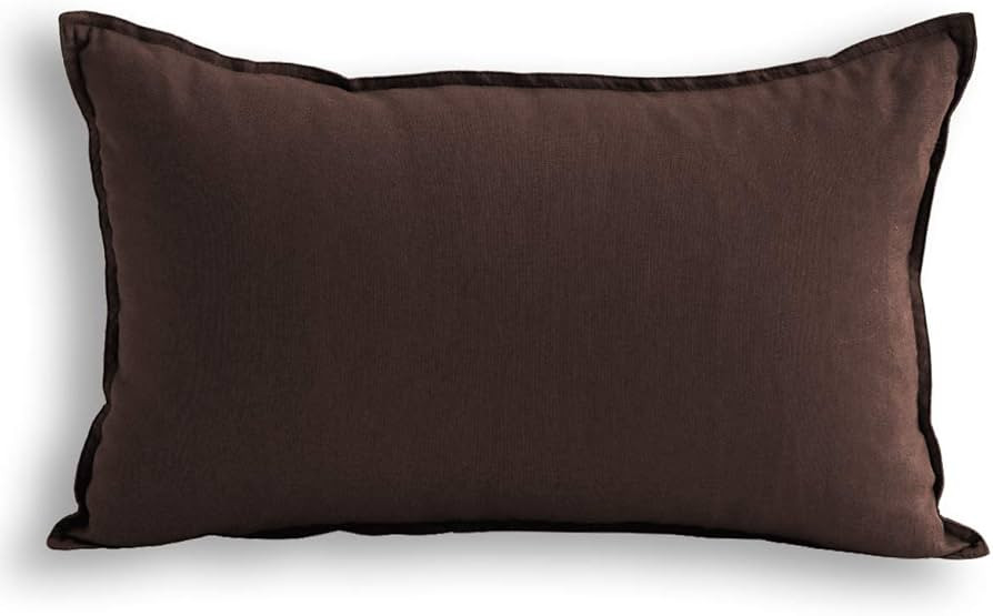 Jeanerlor Cotton Linen Square Decorative Throw Pillow Case Cushion Cover with Twin Needles Stitch... | Amazon (US)