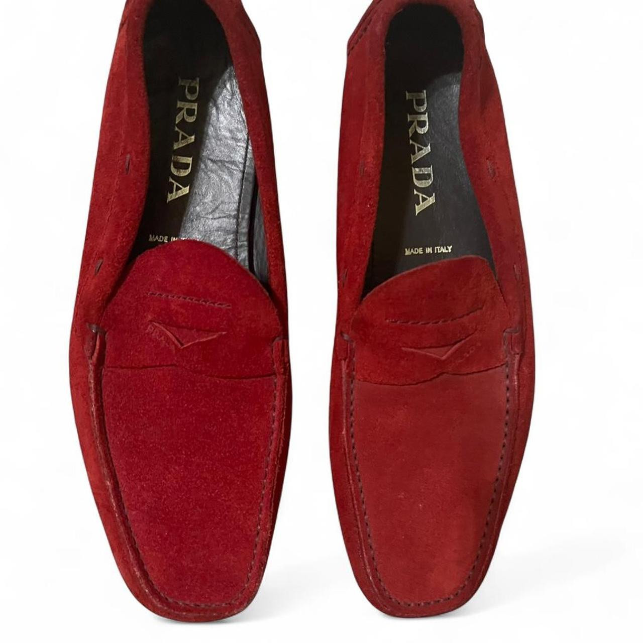 Prada Men's Loafers - Red/Burgundy | Depop US