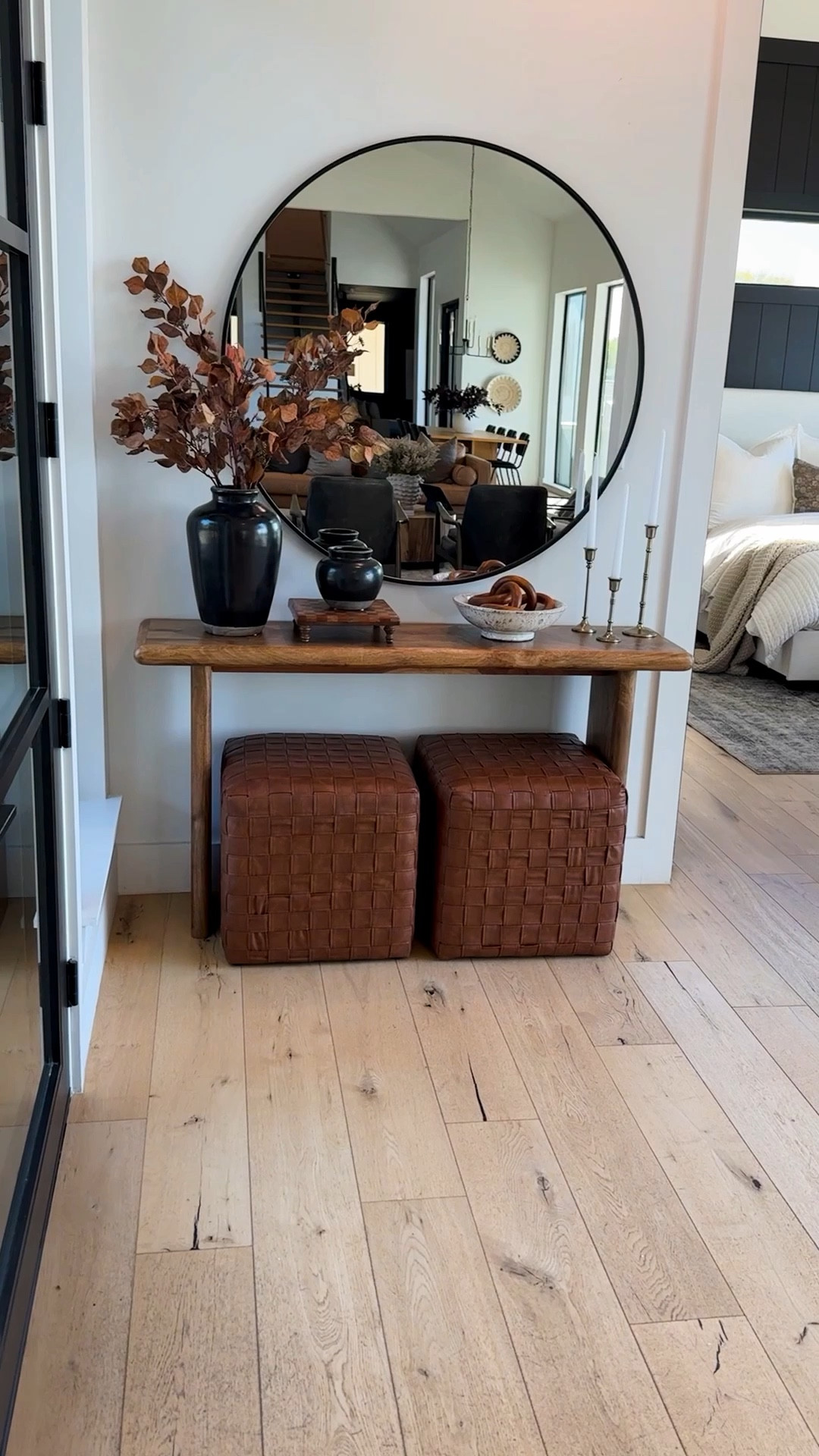 This 42” black round mirror from Wayfair adds a bold, modern focal point to any bedroom or entryway. Paired with the Zuma white upholstered bed and black nightstands with wood accents, you can create a chic, balanced look that blends clean lines with warmth. Perfect for achieving a modern farmhouse or Scandinavian vibe, these pieces elevate your space with style and comfort. @wayfair #wayfair @wayfair #wayfair #wayfairpartner


#LTKHome #LTKSaleAlert #LTKSeasonal
