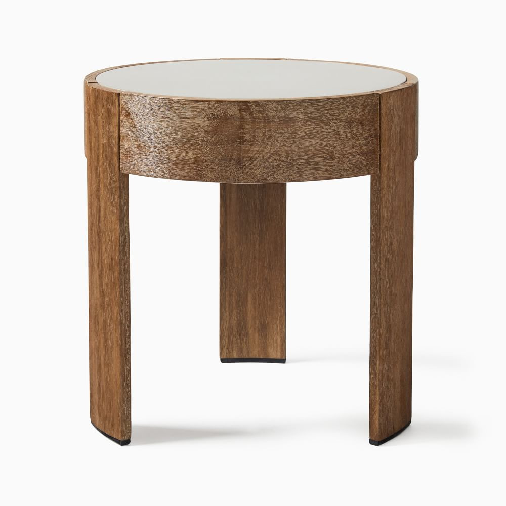 Portside Outdoor Round Concrete Side Table | West Elm (US)