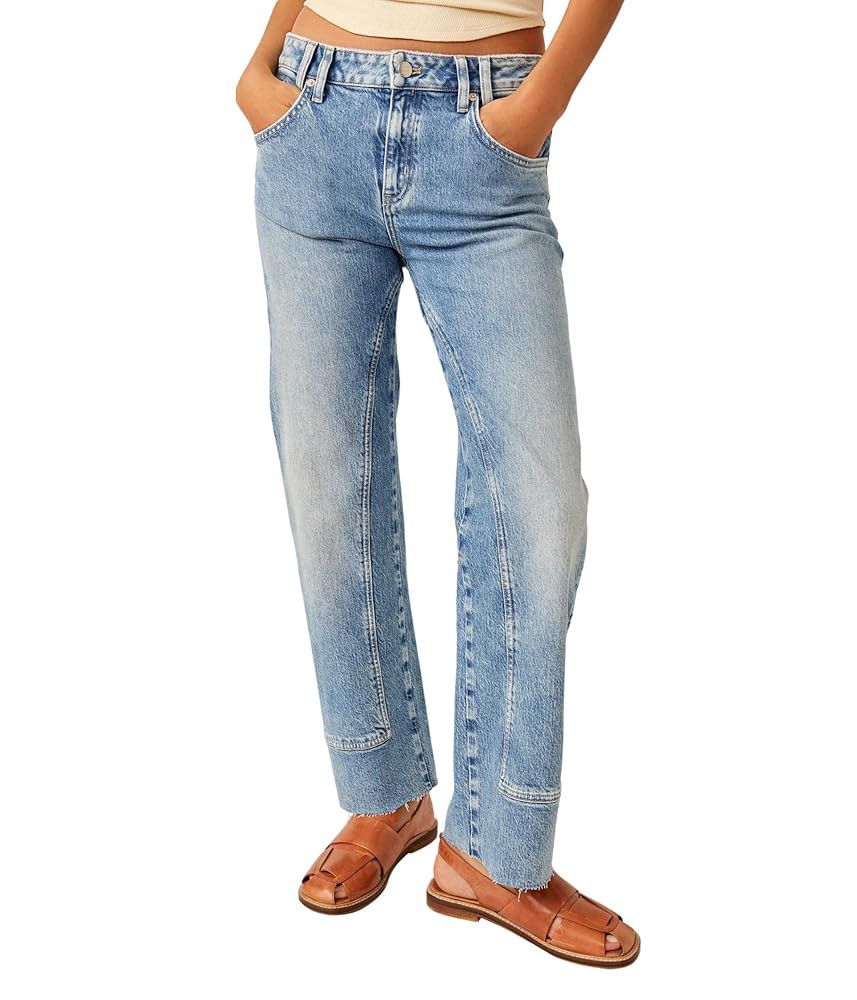 Free People Women's Risk Taker High-Rise Straight | Amazon (US)