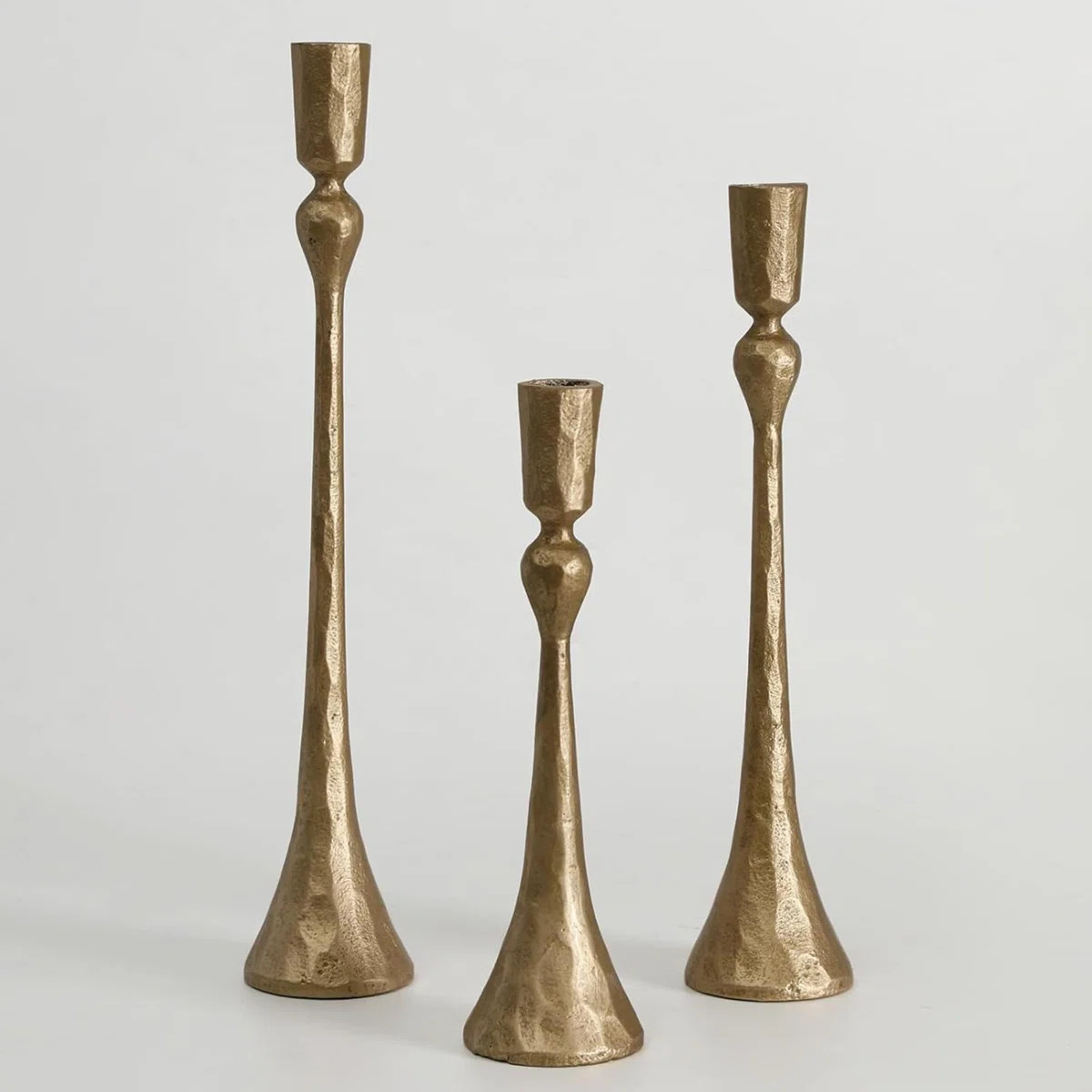 Vintage Cast Iron Taper Candle Holder - Set Of 3 Decorative Candle Stand, Candlestick Holder For ... | Wayfair North America