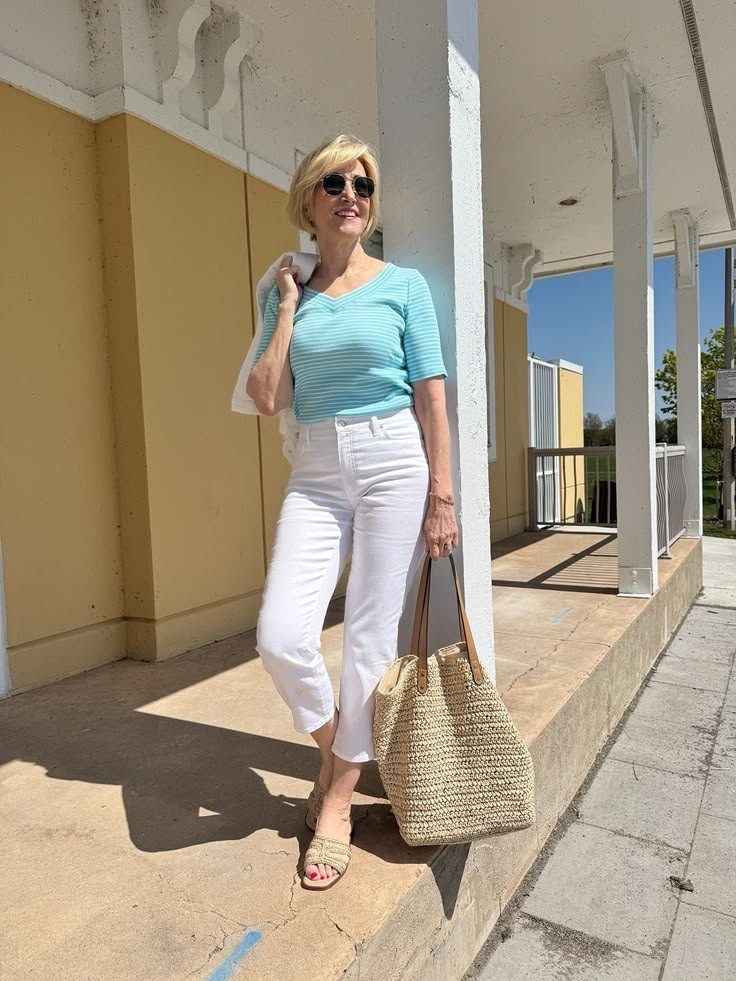A good pair of white jeans for spring and summer just hits differently 🤍 Found these straight leg cropped jeans from Talbots and they’ve been on constant repeat ever since. I love how polished they look while still being comfortable enough for everyday wear — basically the kind of piece that works with everything in my closet.

#LTKgrwm #LTKSeasonal #LTKOver40