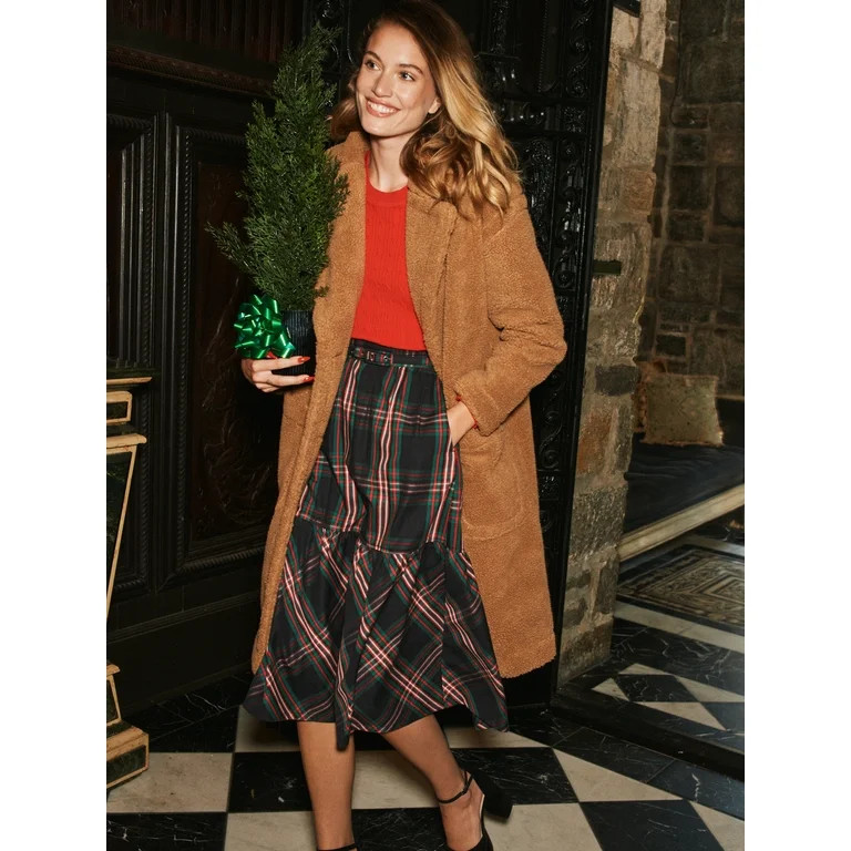 Free Assembly Women's Belted Midi Skirt, Sizes 0-22 | Walmart (US)