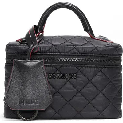 MZ Wallace Metro Quilted Nylon Train Case Crossbody Bag in Black at Nordstrom | Nordstrom