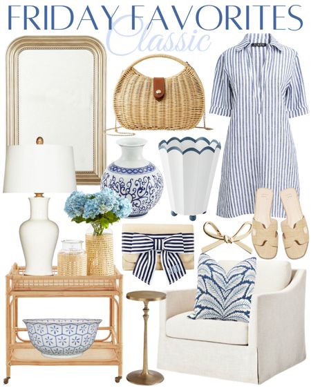 Classic home finds Spring Decor blue and white striped dress woven handbag gold French mirror rattan bar cart pillow Target home chair 

#LTKstyletip #LTKhome