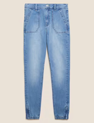 Cotton Blend Slim Fit Ankle Grazer Joggers | Marks & Spencer IE