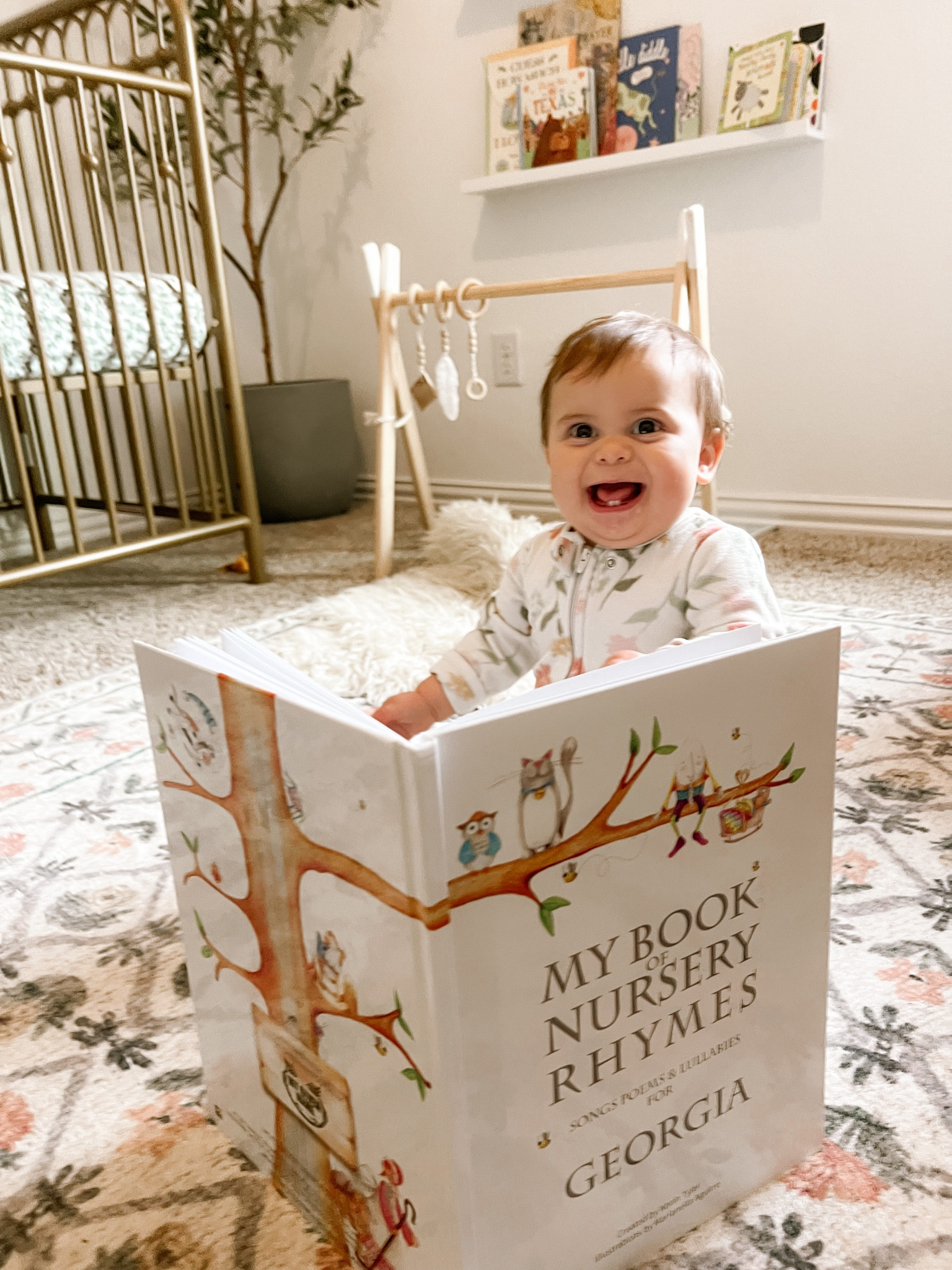 Personalized name book and the cutest pjs that match the cutest rug for a nursery! 

#LTKbaby #LTKGiftGuide