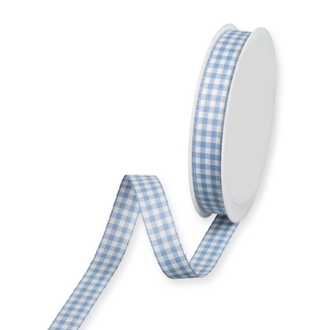 Blue Rustic Gingham Ribbon, 15mm (9/16in) wide *Sold Per Metre* | Etsy (US)