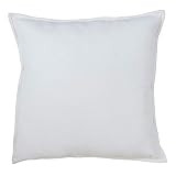 SARO LIFESTYLE Solid Velvet Cotton Throw Pillow, 20" Poly Filled, White | Amazon (US)