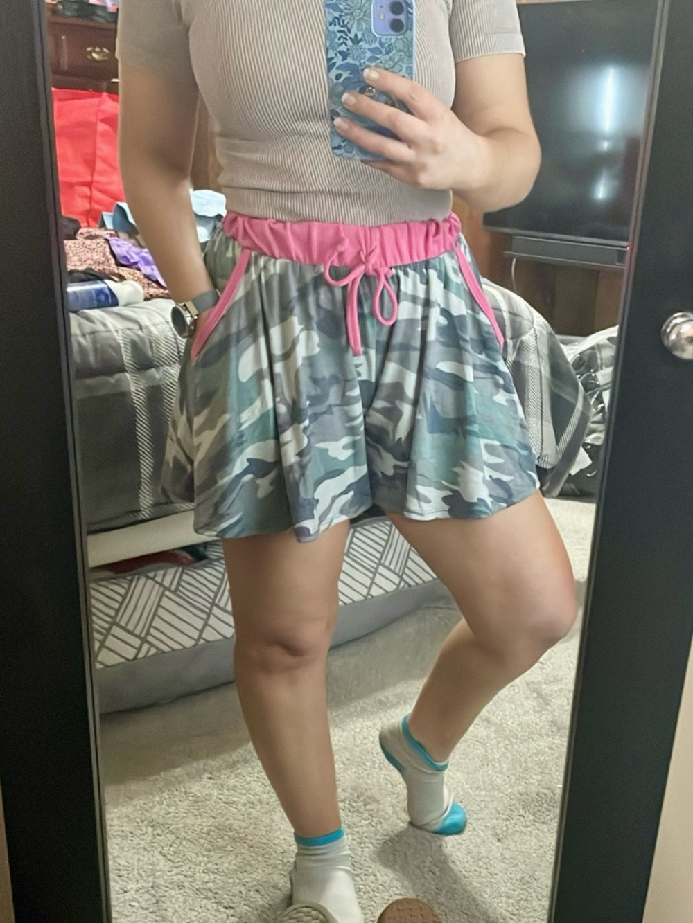 NWOT haptics camo with pink outline shorts | Poshmark