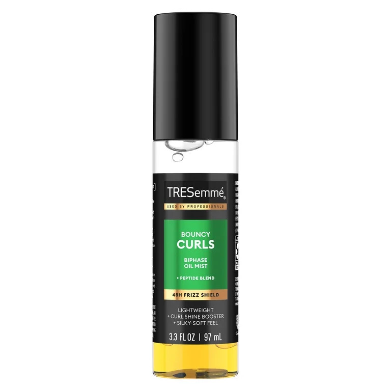 TRESemm\u00e9 Biphase Oil Mist for a 48h Frizz Shield, Bouncy Curls with Peptide Blend, 3.3 fl oz | Walmart (US)