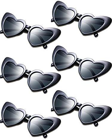 6 Pairs Heart Shaped Sunglasses Vintage Heart Sunglasses Women Retro Eyeglasses for Shopping Trav... | Amazon (US)