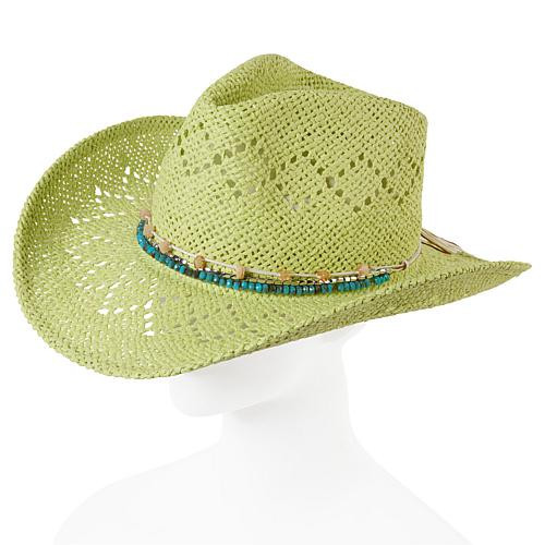 Vince Camuto Beaded Band Cowboy Hat - Green | HSN