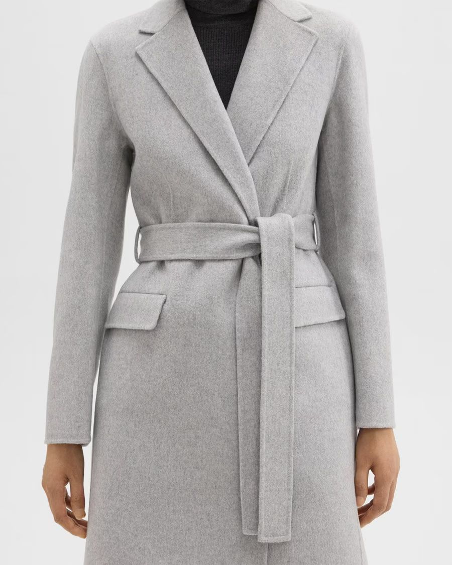 Wrap Coat in Double-Face Wool-Cashmere | Theory