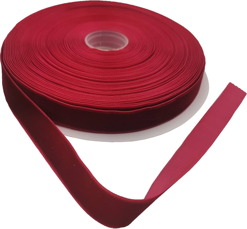 KLTRIBBON Hot Red Velvet Ribbon Single Faced,5/8 Inch X 25Yards Spool | Amazon (US)