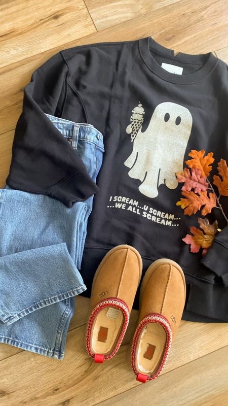 Halloween outfit ideas. Halloween sweatshirt. Spooky season. Ghost sweatshirt. 

#LTKSeasonal #LTKHalloween #LTKSale