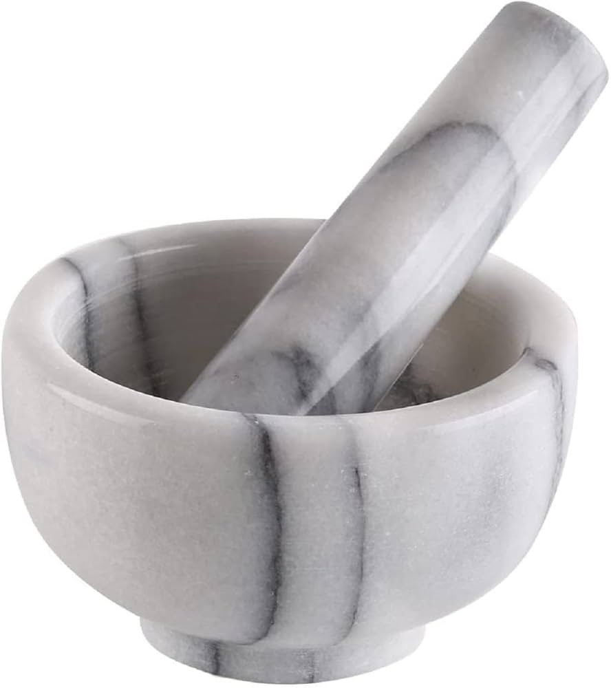 Greenco Mortar and Pestle Set, White Marble Stone Mortar and Pestle Grinding Bowl, Small 4.5 Inch... | Amazon (US)