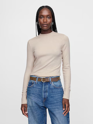 Essential Rib Mockneck T-Shirt | Gap (US)