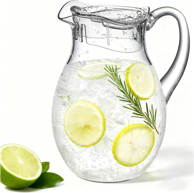 Clear Plastic Pitcher with Lid (72 oz), Tritan Water Pitcher with Handle, Fridge Jug, BPA-Free, S... | Amazon (US)