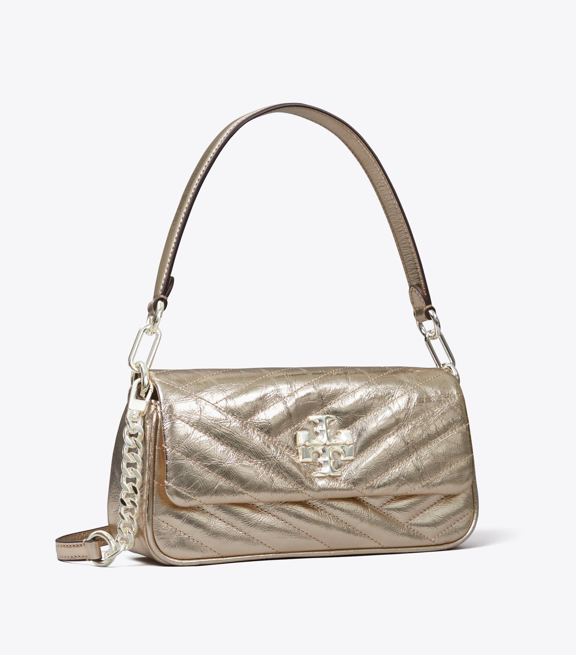 Small Kira Chevron Metallic Flap Shoulder Bag | Tory Burch (US)