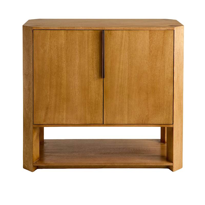 Ellis Bar Cabinet, Honey Oak Finish | At Home