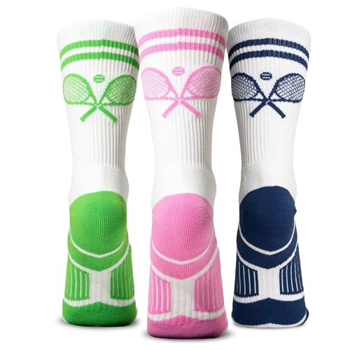 ChalkTalkSPORTS Tennis Athletic Mid-Calf Socks | Ace | Set of 3 | Amazon (US)