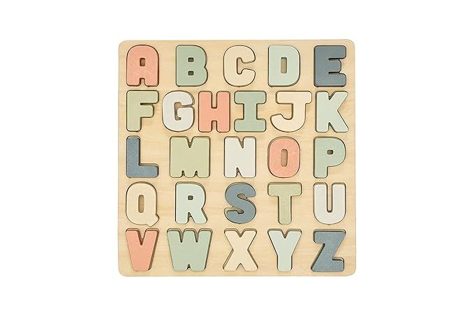 Pearhead Wooden Alphabet Puzzle, Colorful ABC Letters, Interactive Learning Board Educational Toy... | Amazon (US)