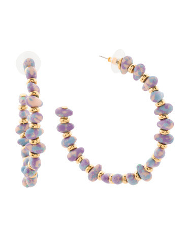 Candy Beaded Large Hoop Earrings | TJ Maxx
