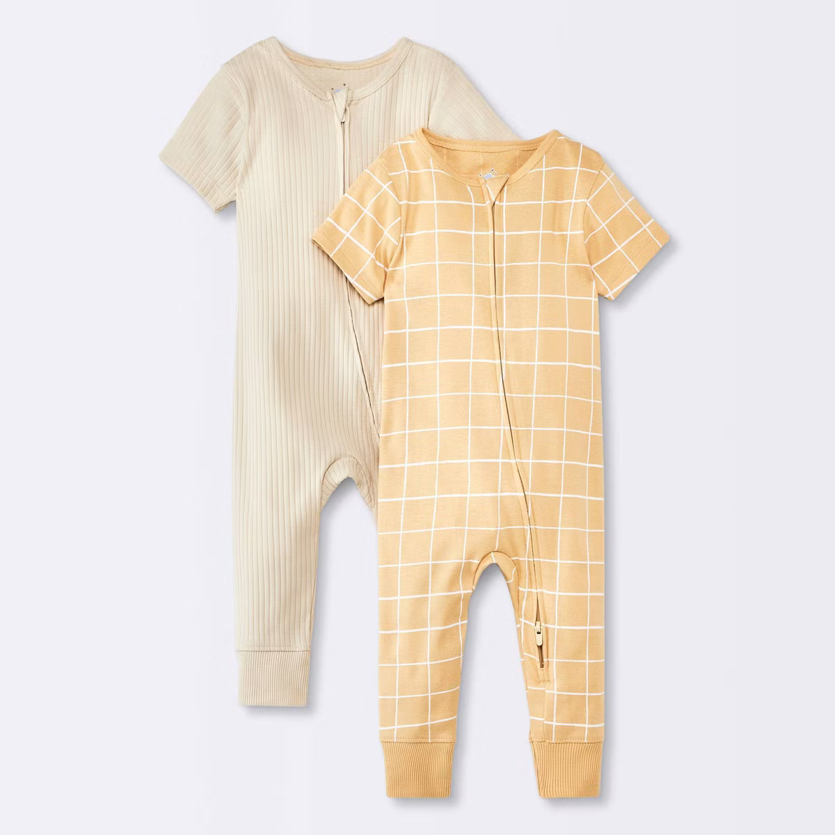Baby 2pk Short Sleeve Wide Ribbed Romper - Cloud Island™ | Target
