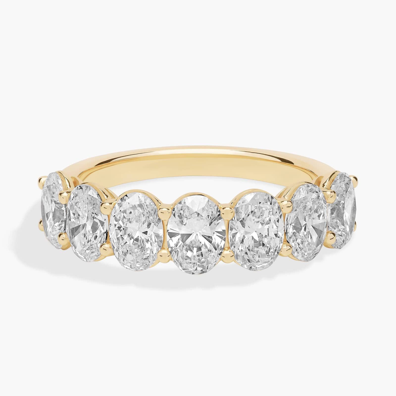 Seven Stone Oval Lab Grown Diamond Ring In 14k Yellow Gold (3 ct. tw. - F-G / VS2-SI1) | Blue Nile