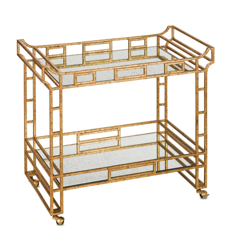 Odeon Gold Bar Cart | Greene & Co Interiors