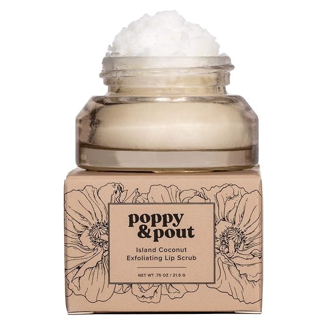 Poppy & Pout all natural Lip Scrub, Exfoliating Lip Treatment, In Hand-filled Recyclable Glass Ja... | Amazon (US)