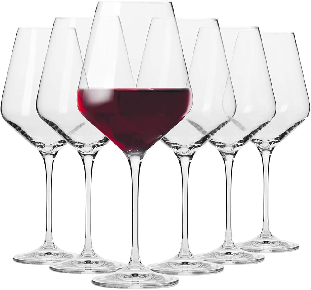 Krosno Large Red Wine Glasses Set of 6 | 490 ML | Avant-Garde Collection | Big Crystal Wine Glass... | Amazon (UK)