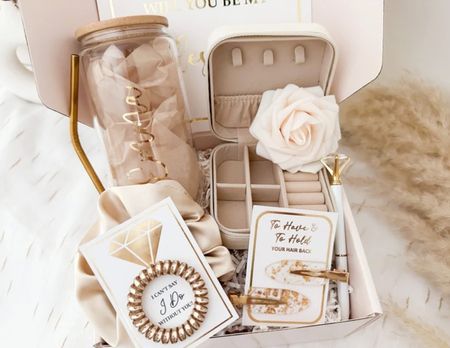 Bridesmaid proposal box  

Bride to be | engaged | gift for bride | getting married | wedding planning | bachelorette | party | rehearsal dinner | bridal shower | I’m engaged | wedding gift | wedding day | bridal party

#LTKwedding #LTKGiftGuide #LTKstyletip