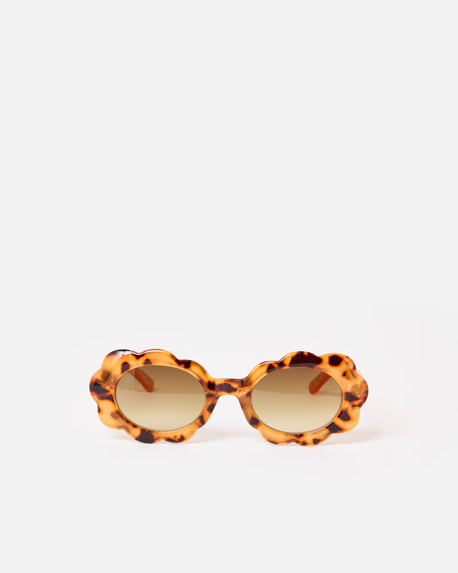 Amber Faux Tortoiseshell Flower Oval Sunglasses | Oliver Bonas | Oliver Bonas (Global)