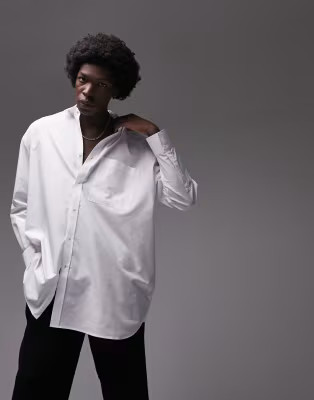 Topman oversized formal shirt in white | ASOS (Global)