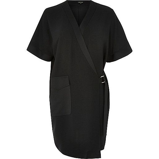 Black tux shirt dress | River Island (US)