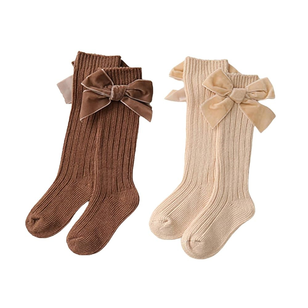 Kayotuas Baby Girls Knee High Socks with Bows Long Tube Ruffled Uniform Stockings Infant Toddler ... | Amazon (US)
