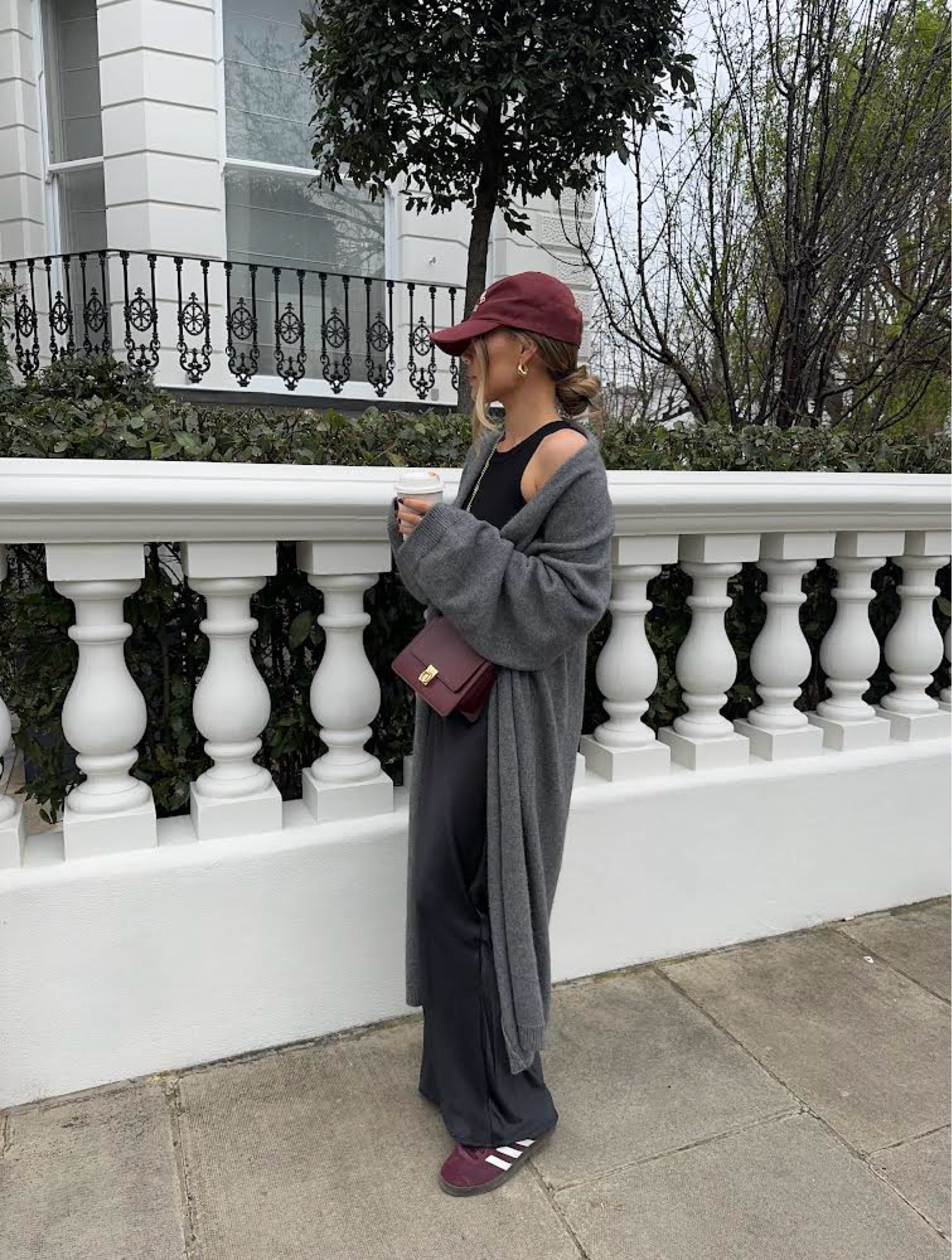 Anine bing, 4th & reckless, Tala, Polene, Adidas, Asos, Topshop, Mango, Vestiaire collective, transitional outfit, transitional style, spring outfit, spring fashion, long cardigan, grey cashmere cardigan, maxi skirt, black satin skirt, black vest, baseball cap, top handle bag, burgundy satchel bag, Adidas gazelle, spring outfit ideas, style inspiration 

#LTKSeasonal #LTKstyletip #LTKeurope