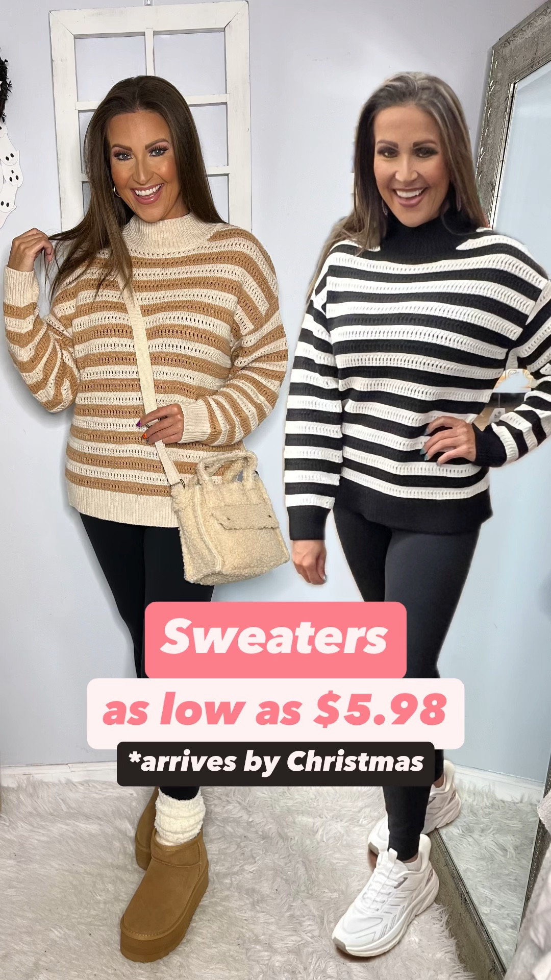 Sweaters on MAJOR sale‼️

Wearing a medium in the sweaters, and small in the leggings. Both shoes run TTS. 

Winter outfit, Walmart clearance, gifts for her, winter fashion 

#LTKSaleAlert #LTKFindsUnder50 #LTKSeasonal