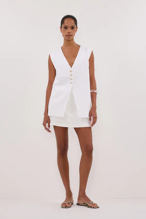 EVA OFF WHITE LINEN SKORT | DISSH
