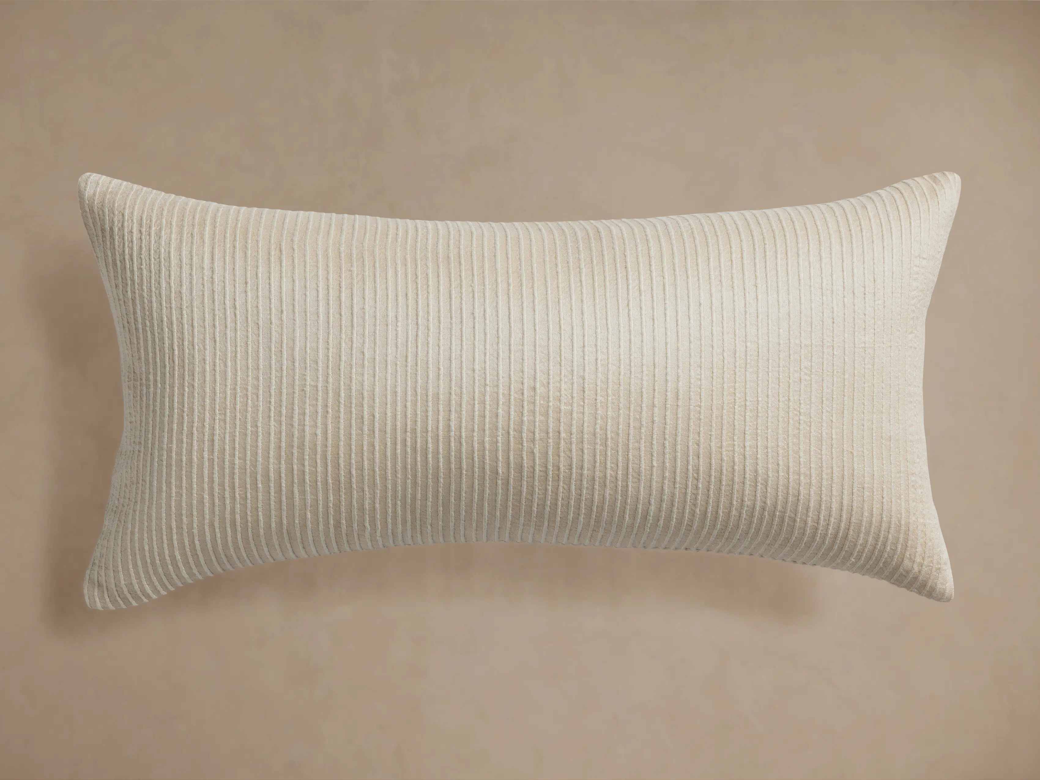 Raw Silk Ribbed Lumbar Pillow Cover | Arhaus