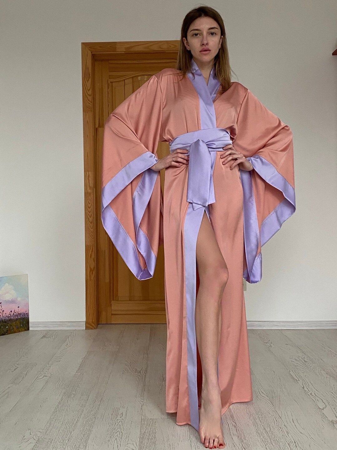 Women's Kimono Robe  Silk Kimono Robe silky Wrap Kimono - Etsy | Etsy (US)