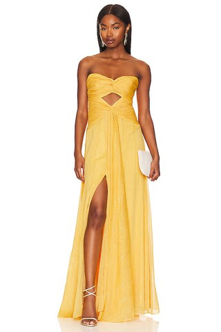 Clea Gown in Tangerine | Yellow Gown Spring Gown Spring Gowns 2024 Maxi Spring Dress Maxi Dresses | Revolve Clothing (Global)