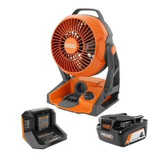 18V Cordless Jobsite Fan Kit with 4.0 Ah Battery and Charger | The Home Depot