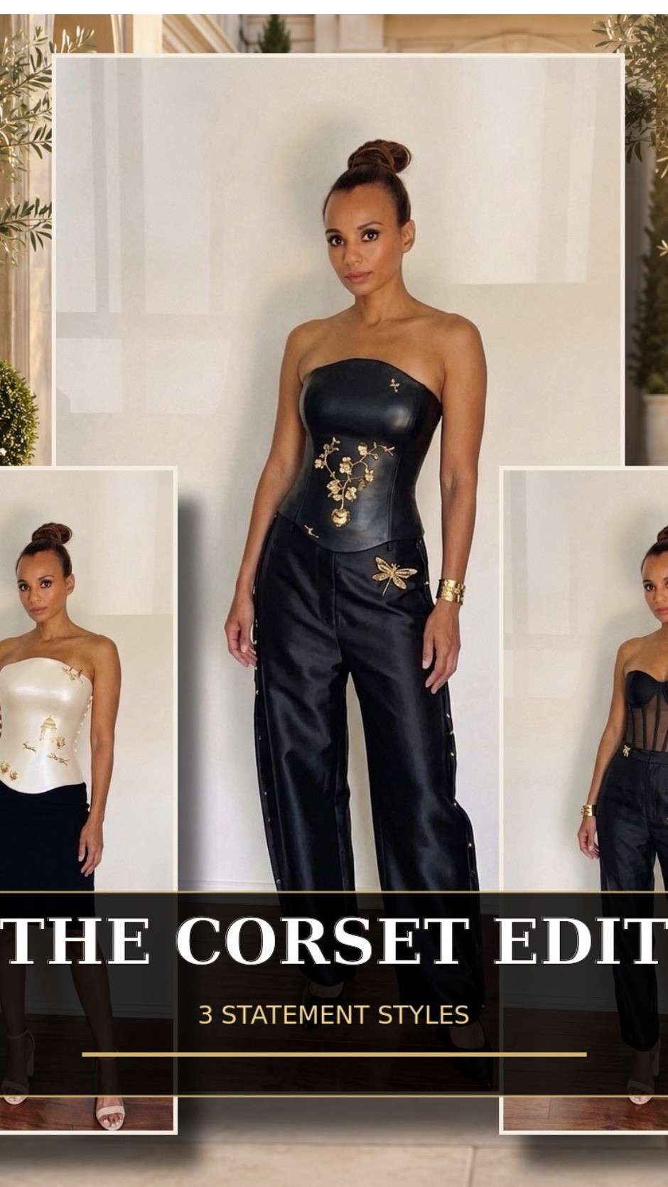 A statement corset moment 🤍 This sculpted ivory top with delicate gold details pairs perfectly with a classic black skirt for an elegant date-night or special-occasion look. Shop the look below!

#LTKStyleTip #LTKFashion #DateNightStyle #CorsetTop #ElegantStyle #MekStyle